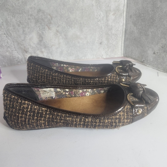 Sperry Top Sider Women's Brown Woven Bow Slip On Ballet Flats Shoes 7M - Picture 4 of 14